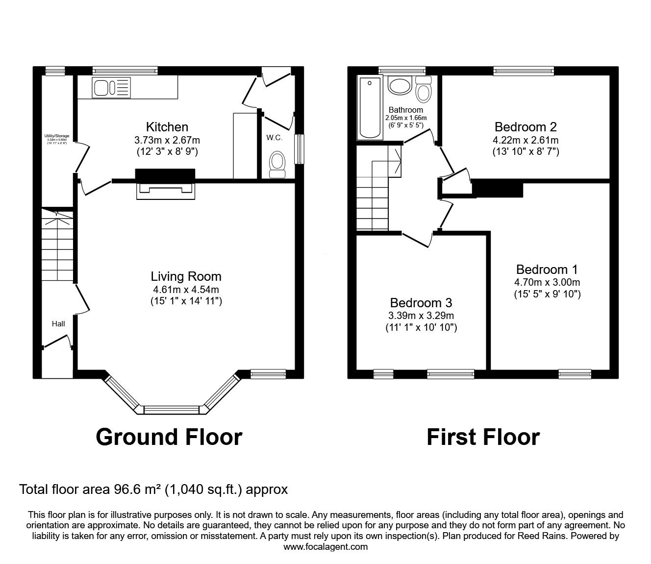 Floorplan of 3 bedroom Mid Terrace House to rent, Beechwood Crescent, Orrell, Greater Manchester, WN5