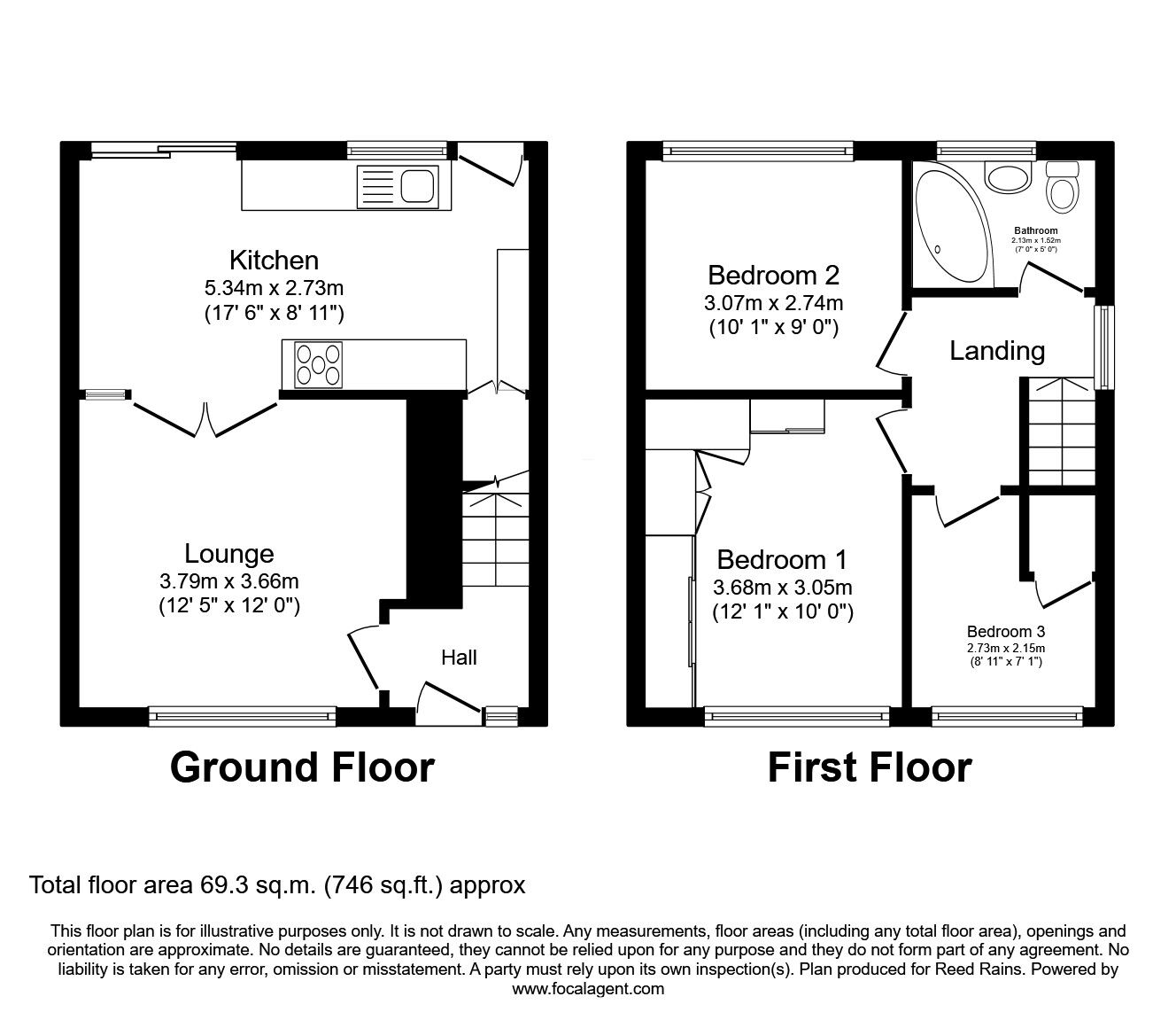 Floorplan of 3 bedroom End Terrace House for sale, Camberwell Crescent, Wigan, Greater Manchester, WN2