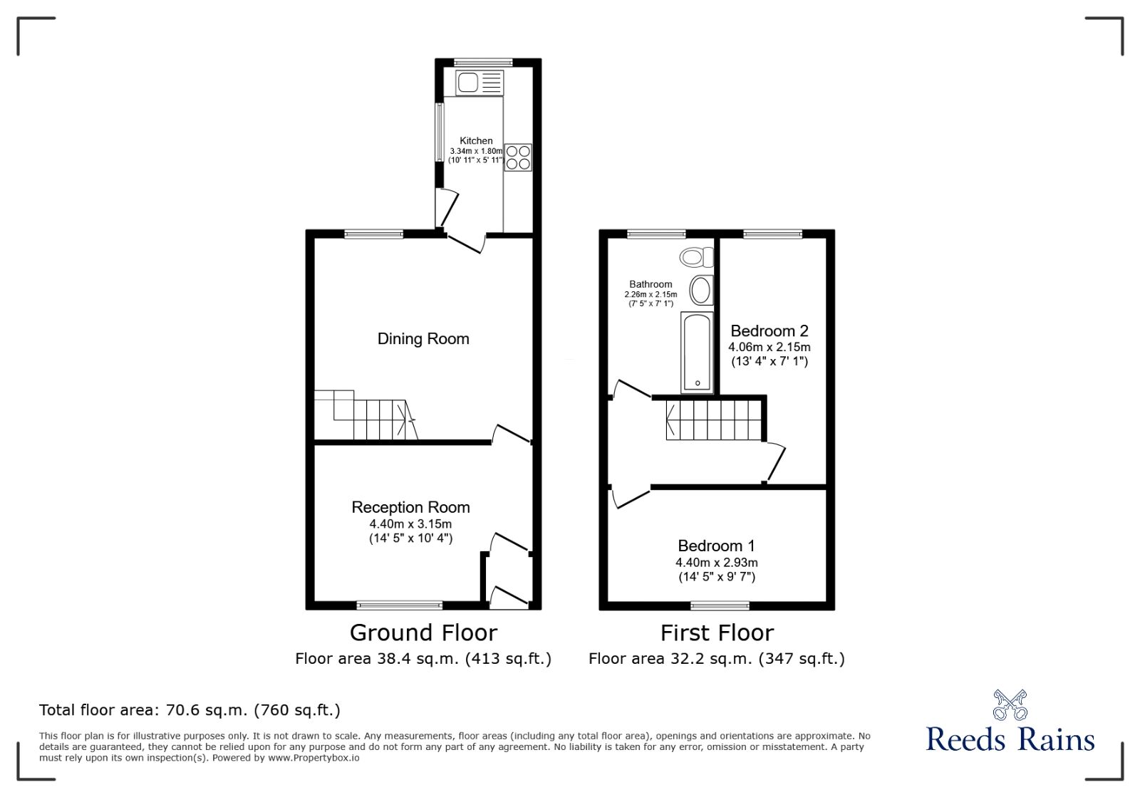 Floorplan of 2 bedroom Mid Terrace House to rent, Liverpool Road, Platt Bridge, Greater Manchester, WN2