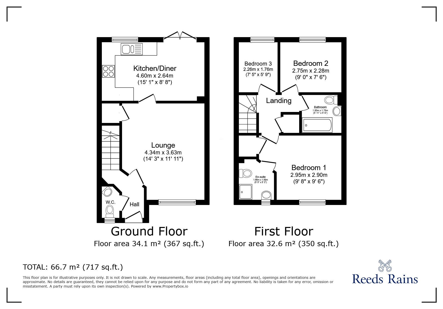 Floorplan of 3 bedroom Mid Terrace House for sale, Vardon Drive, Standish, Greater Manchester, WN6