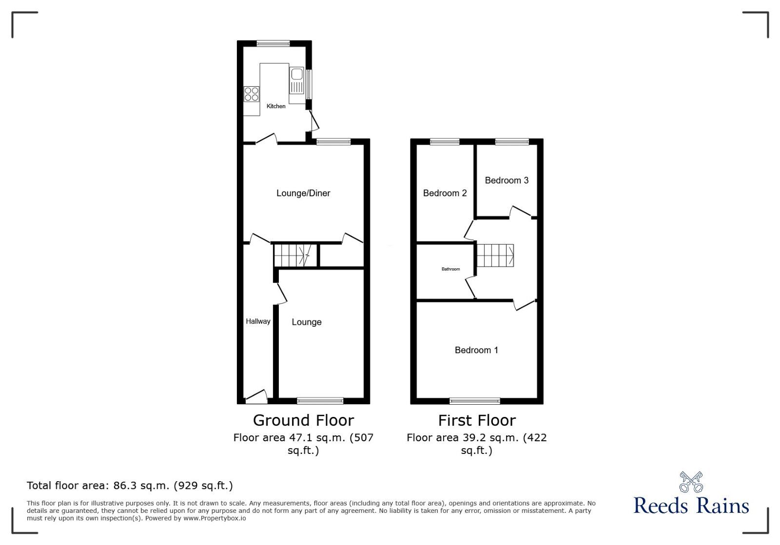 Floorplan of 3 bedroom Mid Terrace House for sale, Hodges Street, Wigan, Greater Manchester, WN6