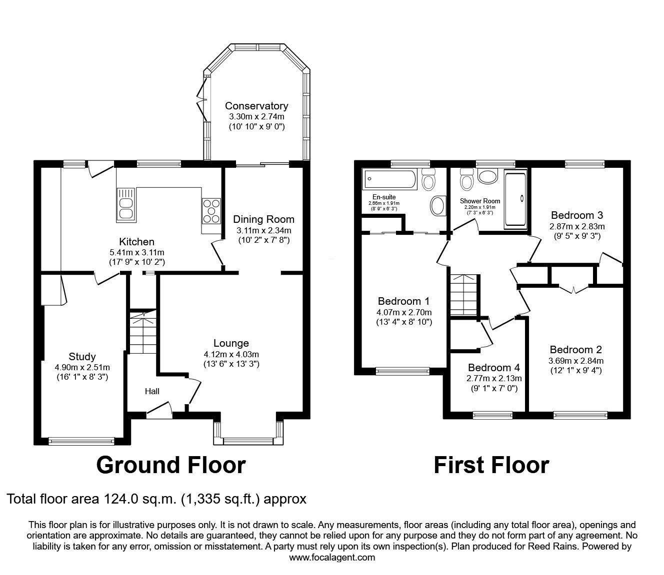 Floorplan of 4 bedroom Detached House for sale, Barford Close, Upholland, Lancashire, WN8