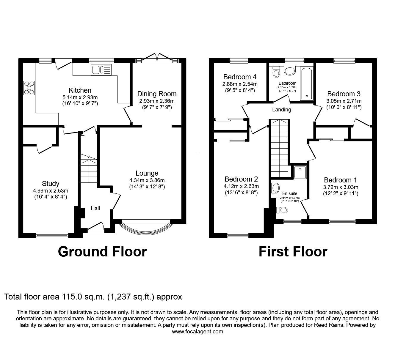 Floorplan of 4 bedroom Detached House for sale, Denshaw, Upholland, Lancashire, WN8