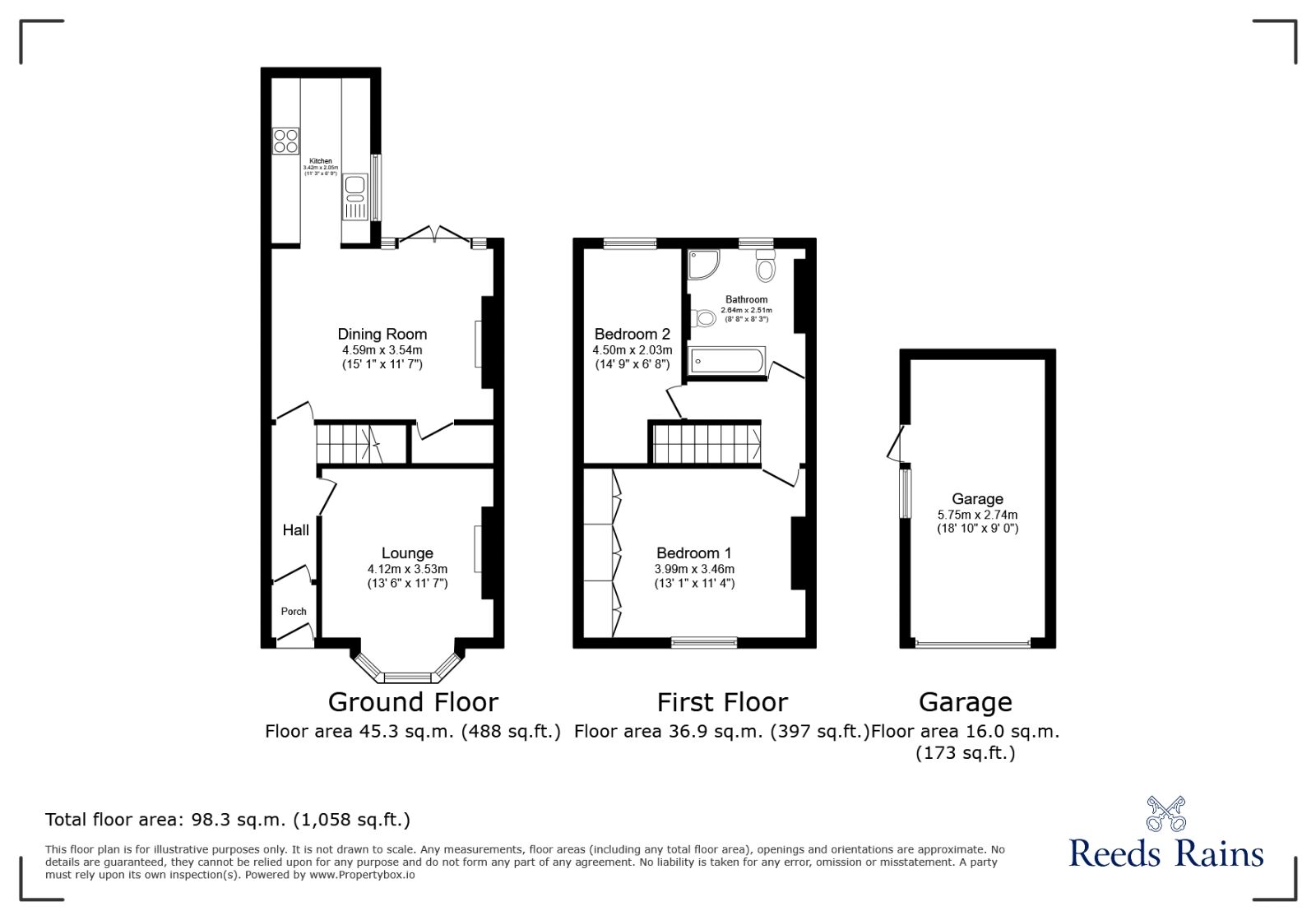Floorplan of 2 bedroom End Terrace House to rent, Brook Lane, Orrell, Greater Manchester, WN5