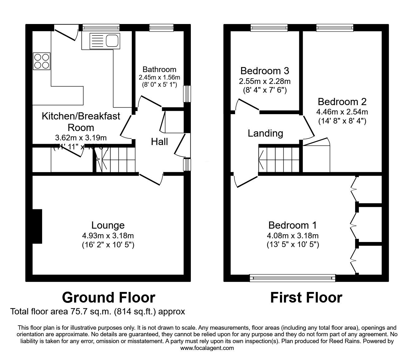 Floorplan of 3 bedroom Semi Detached House for sale, Ratcliffe Road, Aspull, Greater Manchester, WN2