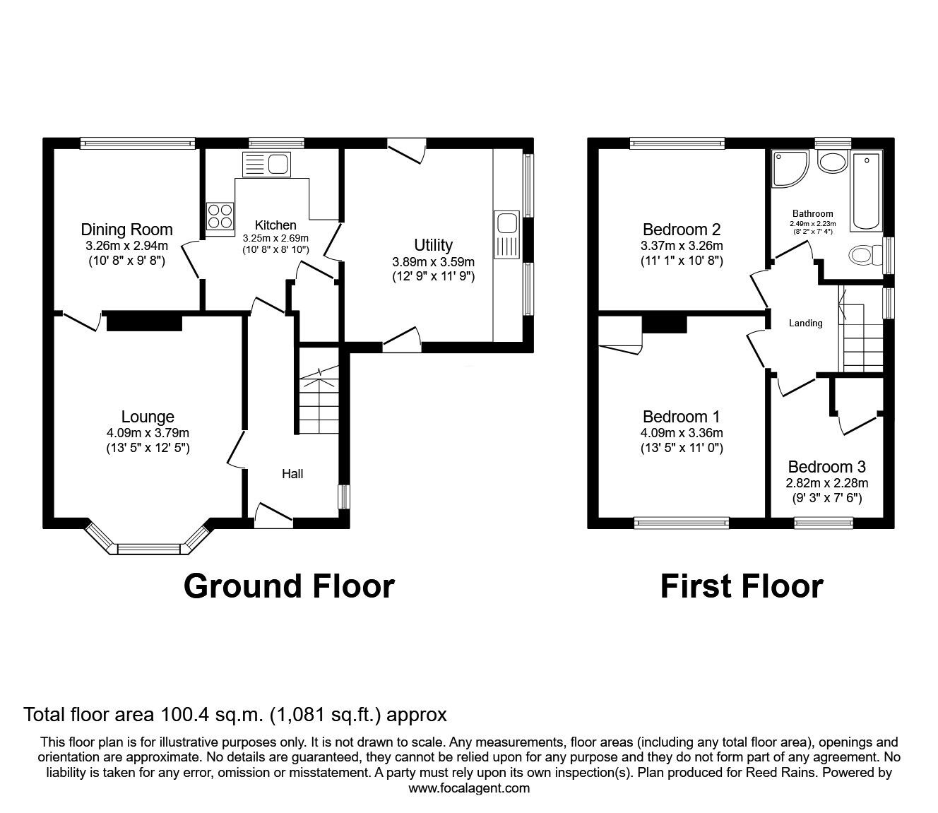 Floorplan of 3 bedroom Semi Detached House for sale, London Fields, Billinge, Merseyside, WN5