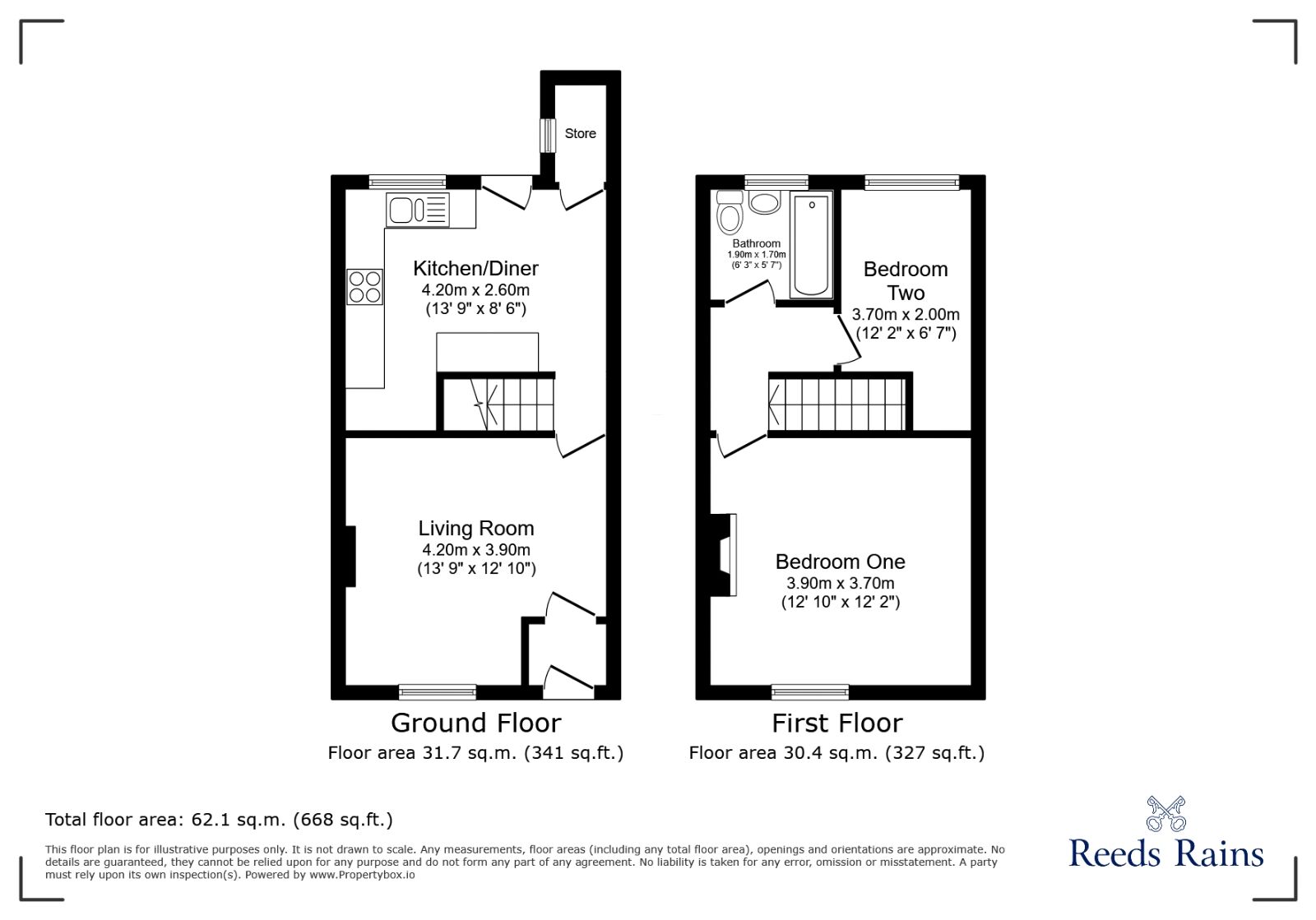 Floorplan of 2 bedroom End Terrace House for sale, Short Street, Wigan, Greater Manchester, WN5