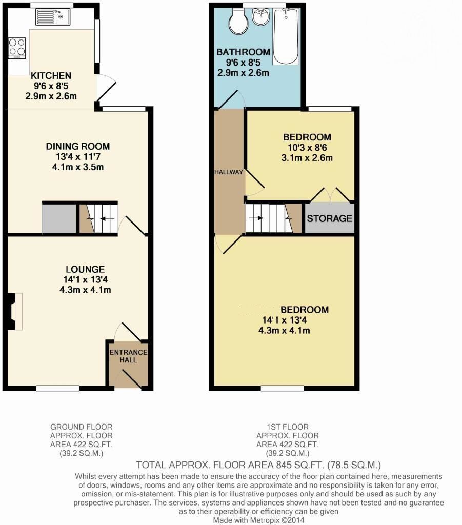 Floorplan of 2 bedroom End Terrace House for sale, MacDonald Street, Orrell, Greater Manchester, WN5