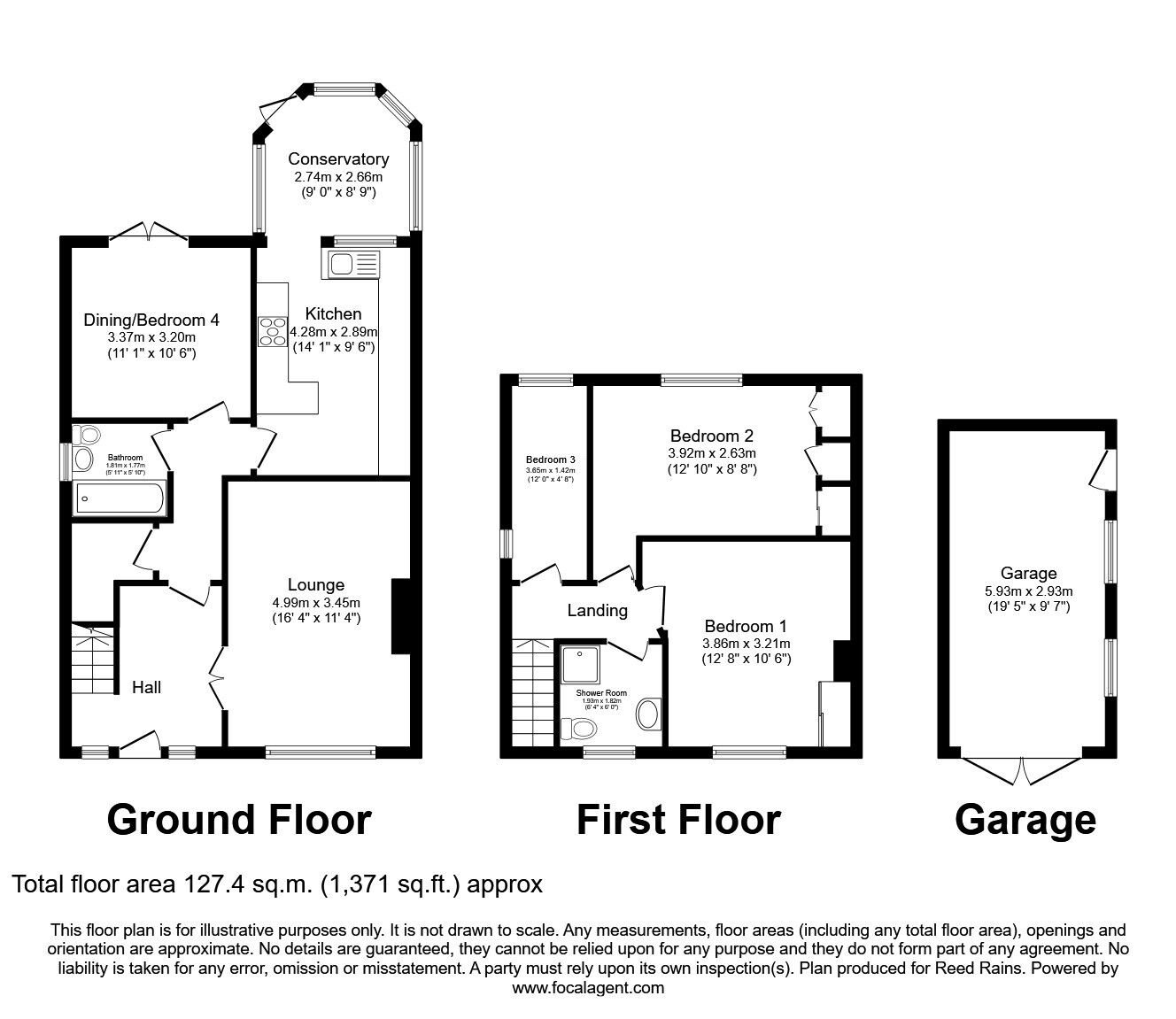 Floorplan of 3 bedroom Semi Detached Bungalow for sale, Simpkin Street, Abram, Greater Manchester, WN2