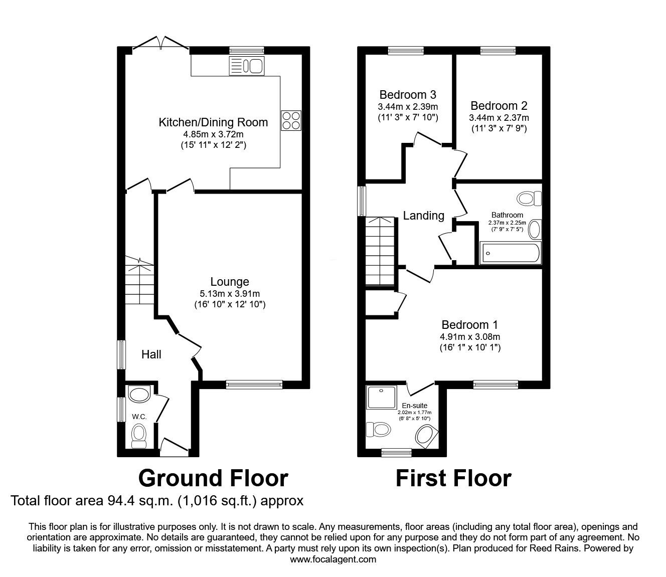 Floorplan of 3 bedroom Semi Detached House for sale, St. Johns Street, Abram, Greater Manchester, WN2