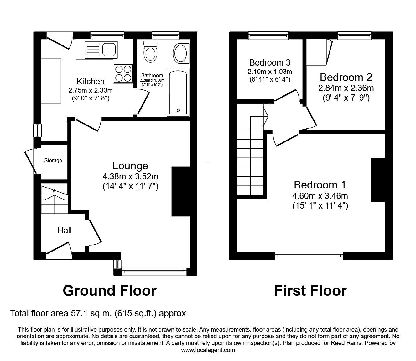 Floorplan of 3 bedroom End Terrace House to rent, Wigan Road, Shevington, Greater Manchester, WN6