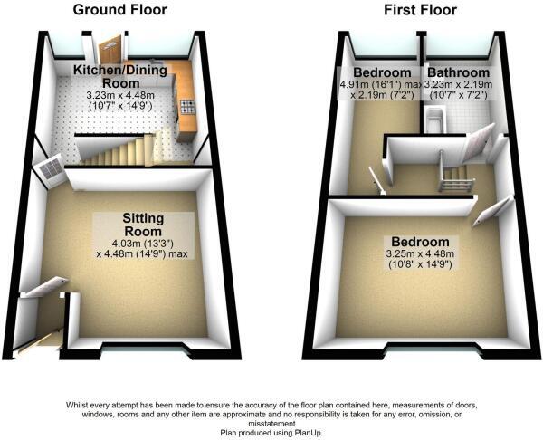 Floorplan of 2 bedroom Mid Terrace House for sale, Gordon Street, Leigh, Greater Manchester, WN7