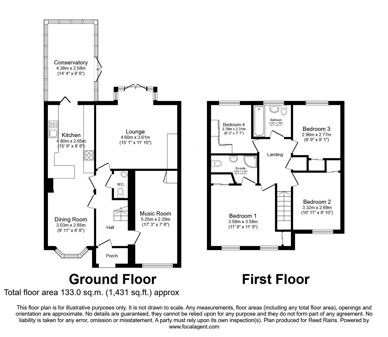 Floorplan of 4 bedroom Detached House for sale, Parsonage Brow, Upholland, Lancashire, WN8