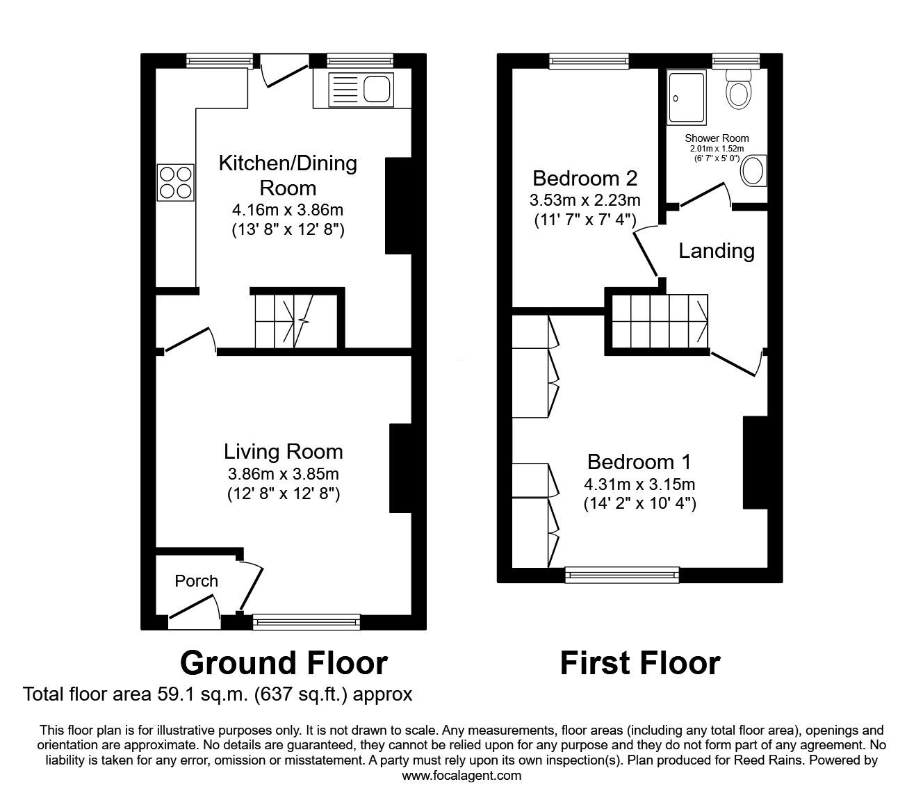 Floorplan of 2 bedroom Mid Terrace House for sale, Packer Street, Bolton, Greater Manchester, BL1