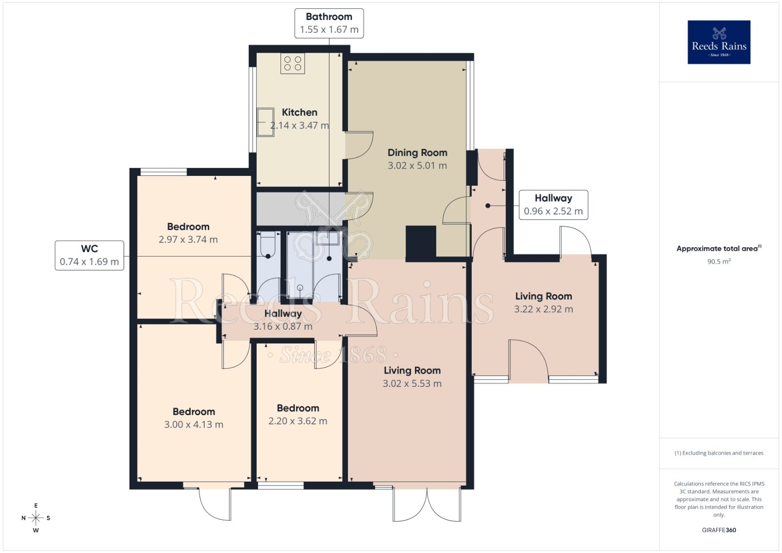 Floorplan of 3 bedroom Semi Detached Bungalow for sale, Danbers, Upholland, Skelmersdale, WN8