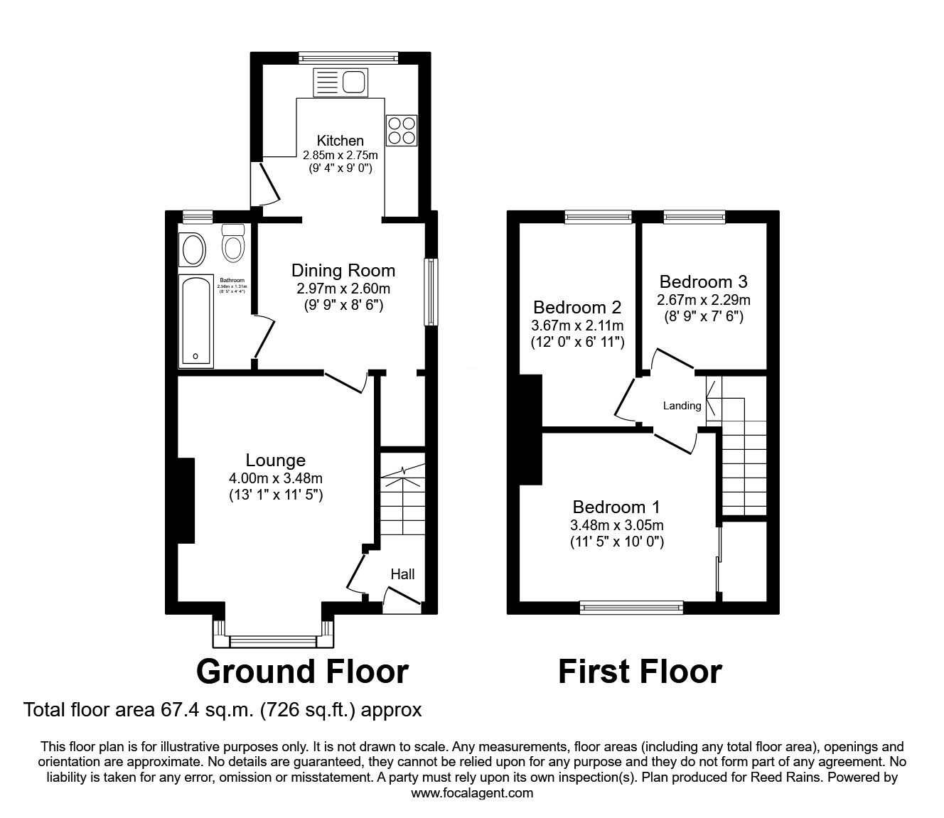 Floorplan of 3 bedroom End Terrace House for sale, Prescott Lane, Orrell, Greater Manchester, WN5