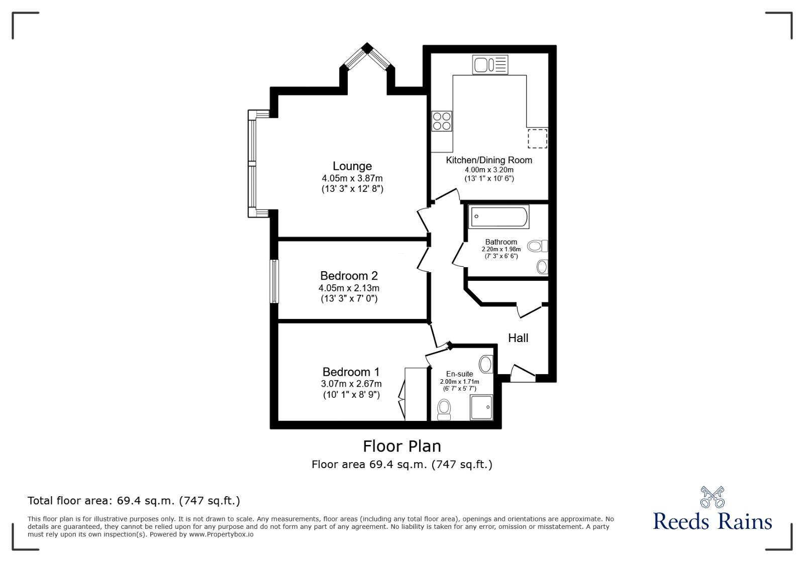 Floorplan of 2 bedroom Flat for sale, Green Lane, Standish, Greater Manchester, WN6
