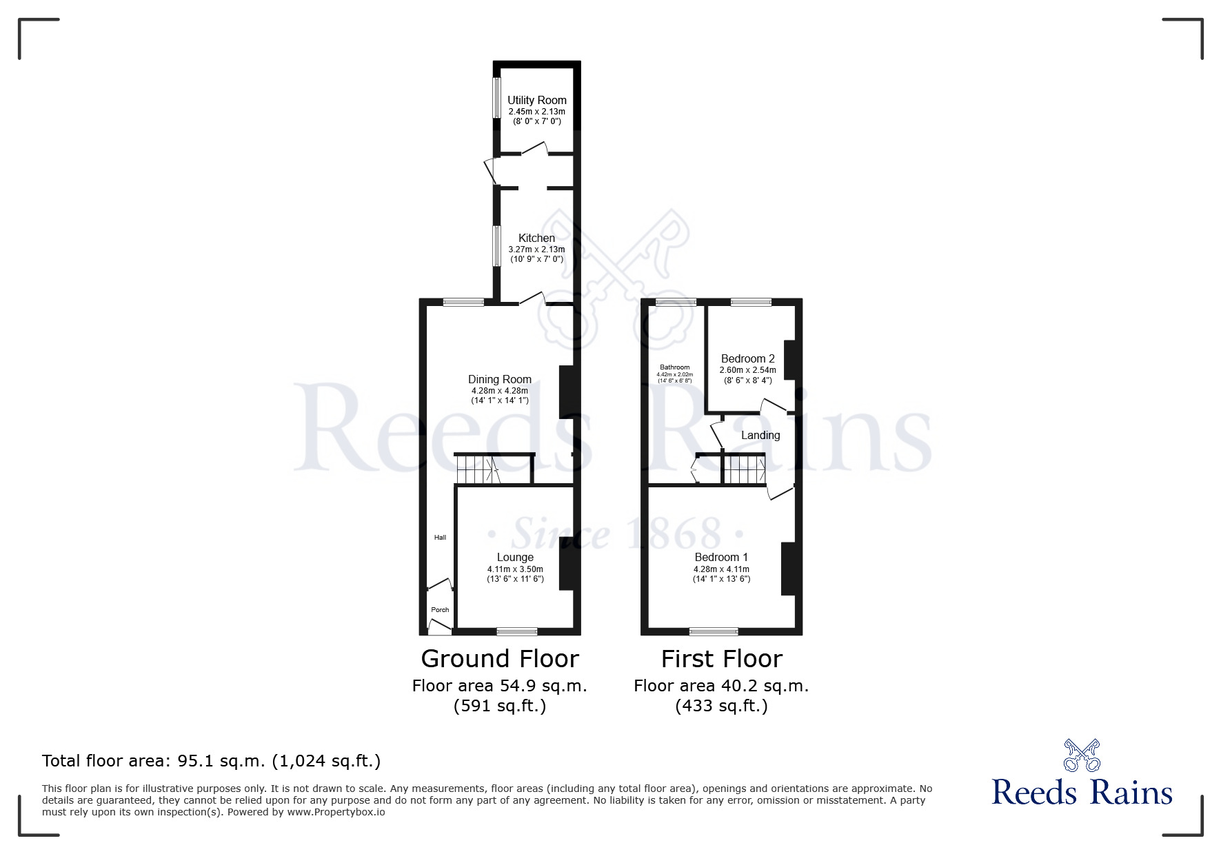 Floorplan of 2 bedroom Mid Terrace House for sale, Brook Lane, Orrell, Greater Manchester, WN5