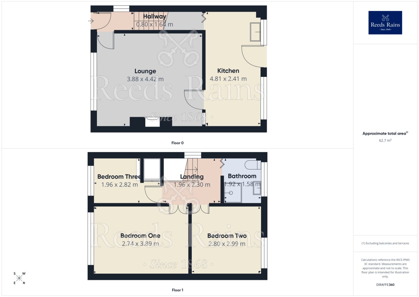 Floorplan of 3 bedroom Semi Detached House for sale, Camberwell Crescent, Wigan, Greater Manchester, WN2