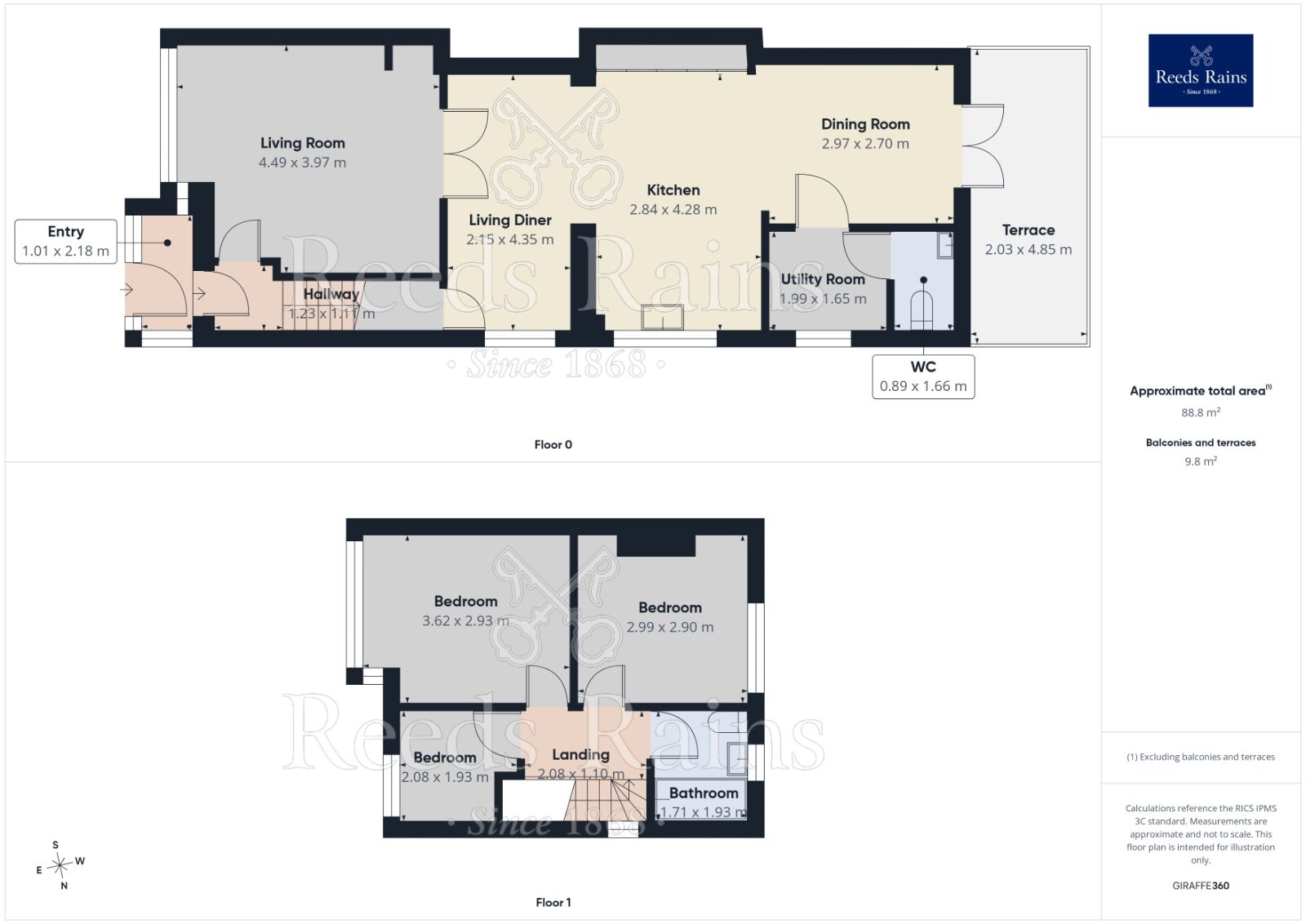 Floorplan of 3 bedroom Semi Detached House for sale, Chorley Road, Standish, Greater Manchester, WN1