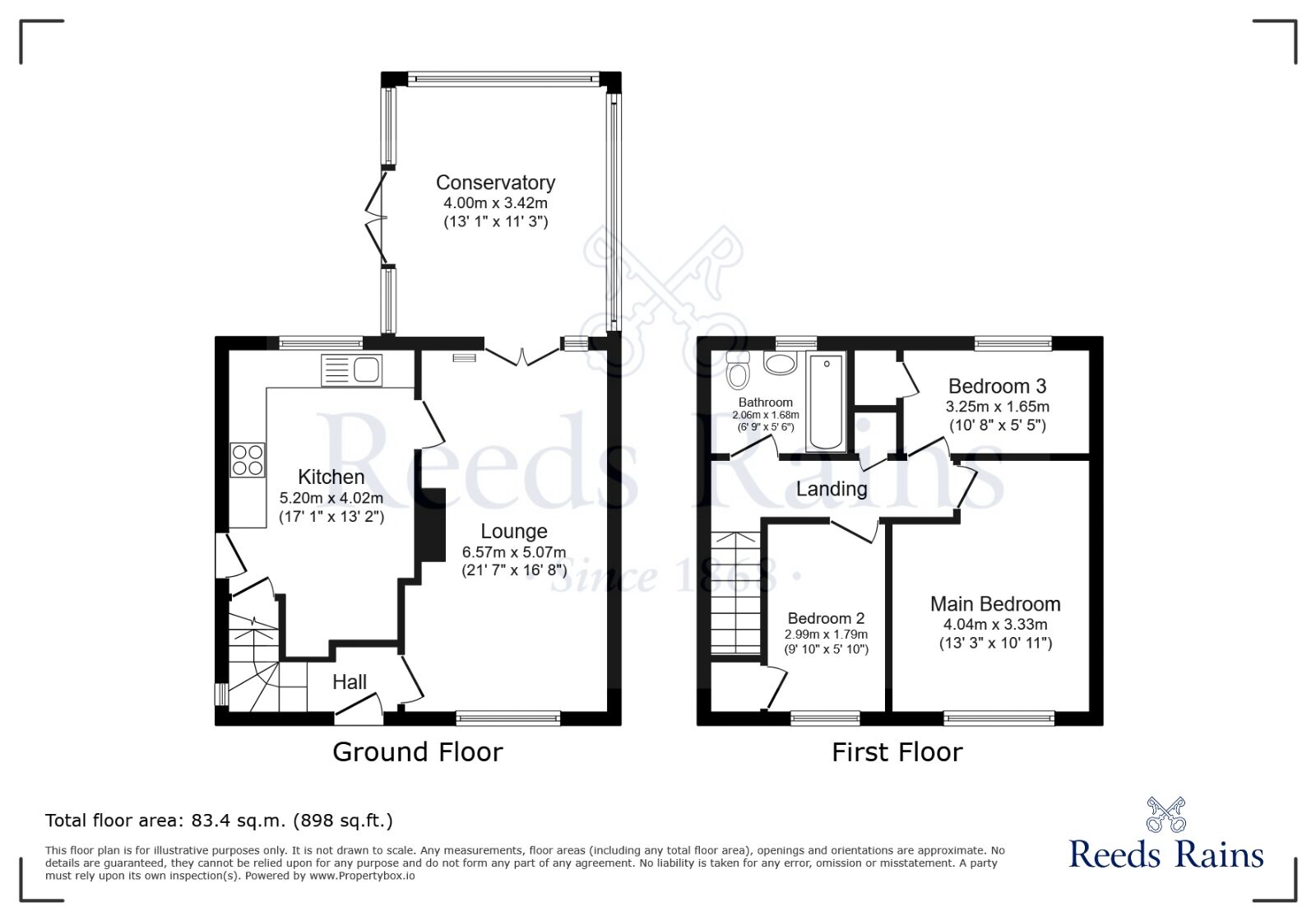 Floorplan of 3 bedroom End Terrace House for sale, Comet Road, Greater Manchester, WN5