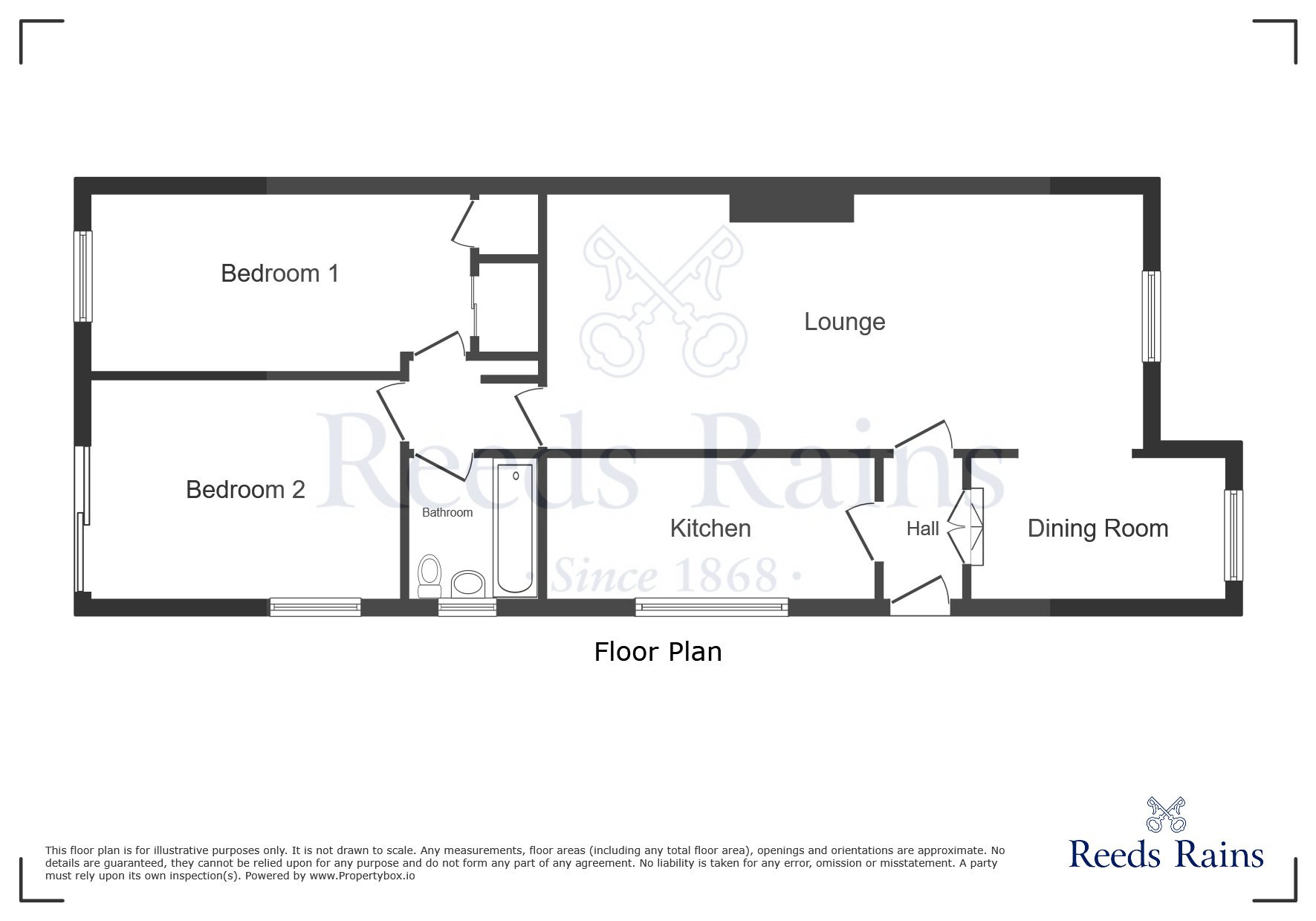 Floorplan of 2 bedroom Semi Detached Bungalow for sale, Walcot Place, Wigan, Greater Manchester, WN3