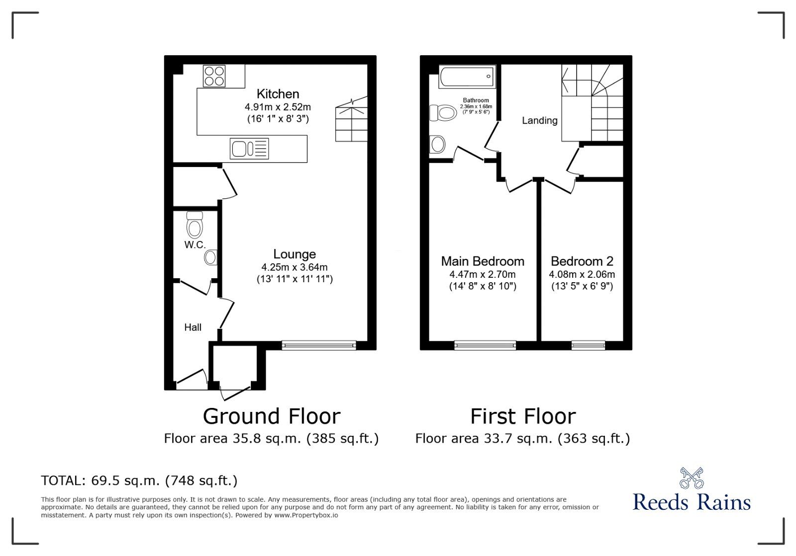 Floorplan of 2 bedroom Flat for sale, Ormskirk Road, Wigan, Greater Manchester, WN5