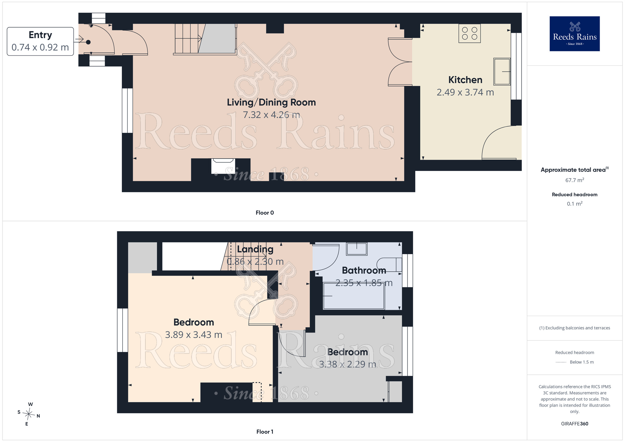 Floorplan of 2 bedroom Mid Terrace House to rent, Ratcliffe Road, Aspull, Greater Manchester, WN2