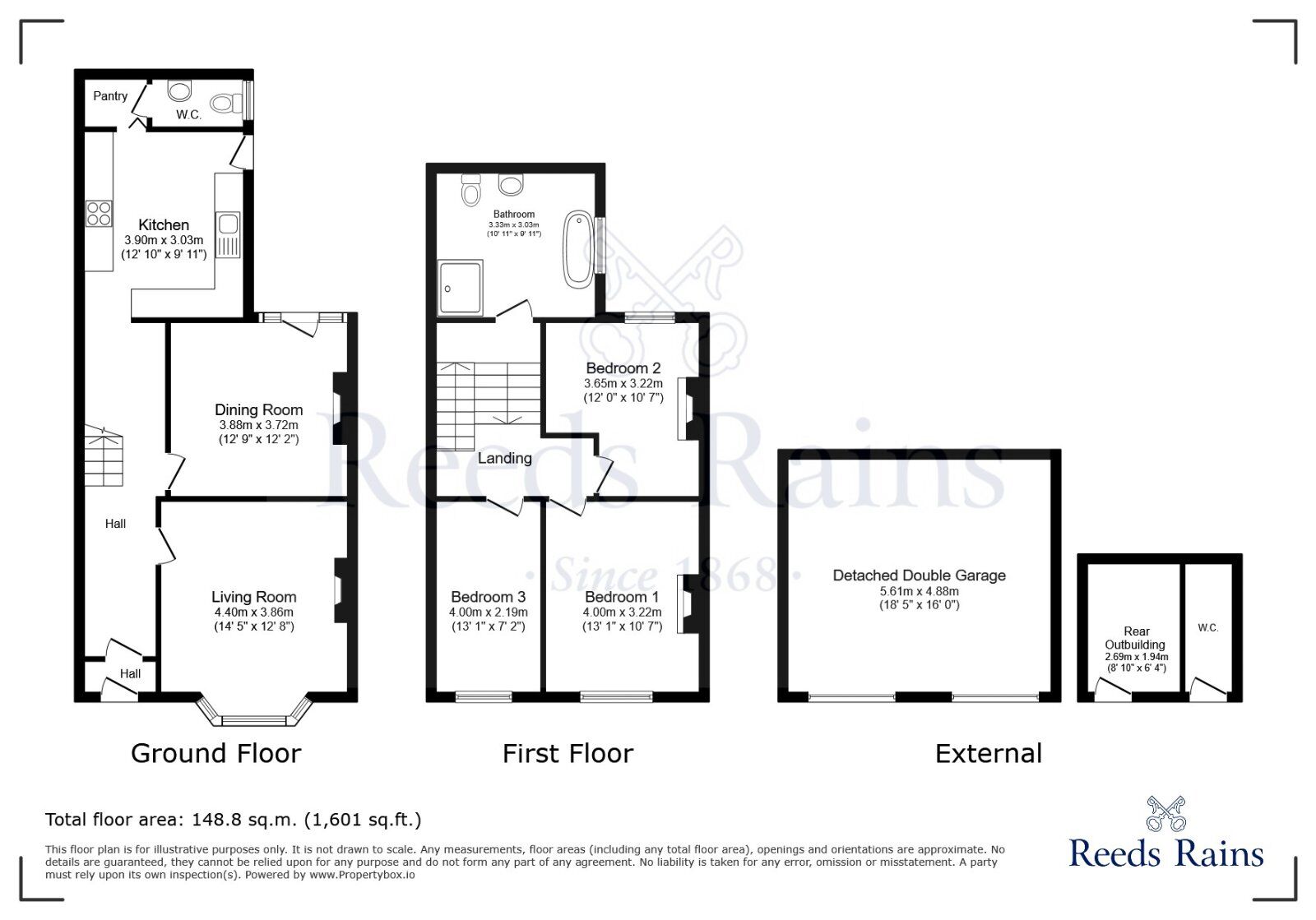 Floorplan of 3 bedroom Semi Detached House for sale, Hall Lane, Hindley, Greater Manchester, WN2