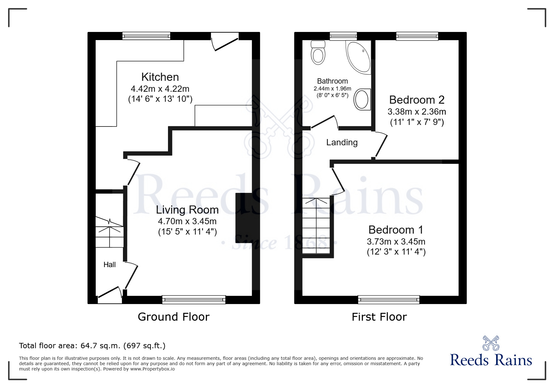 Floorplan of 2 bedroom Mid Terrace House to rent, Hindley Mill Lane, Hindley, Greater Manchester, WN2
