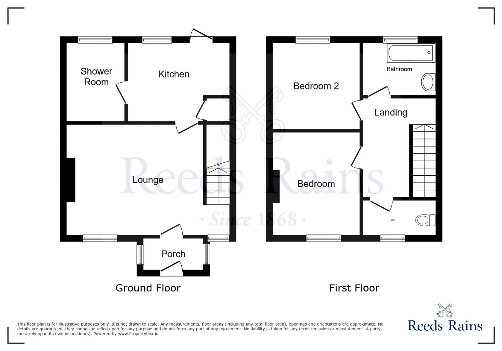 Floorplan of 2 bedroom Mid Terrace House for sale, Farley Lane, Roby Mill, Lancashire, WN8