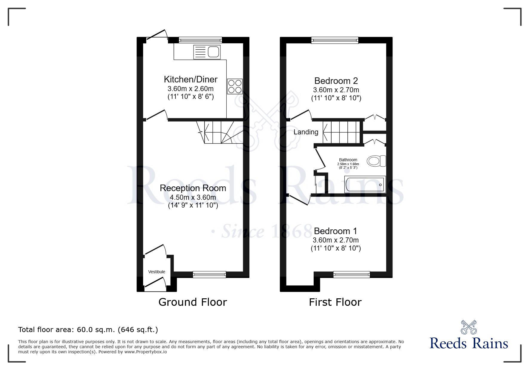 Floorplan of 2 bedroom Mid Terrace House to rent, Braeburn Court, Leigh, Greater Manchester, WN7