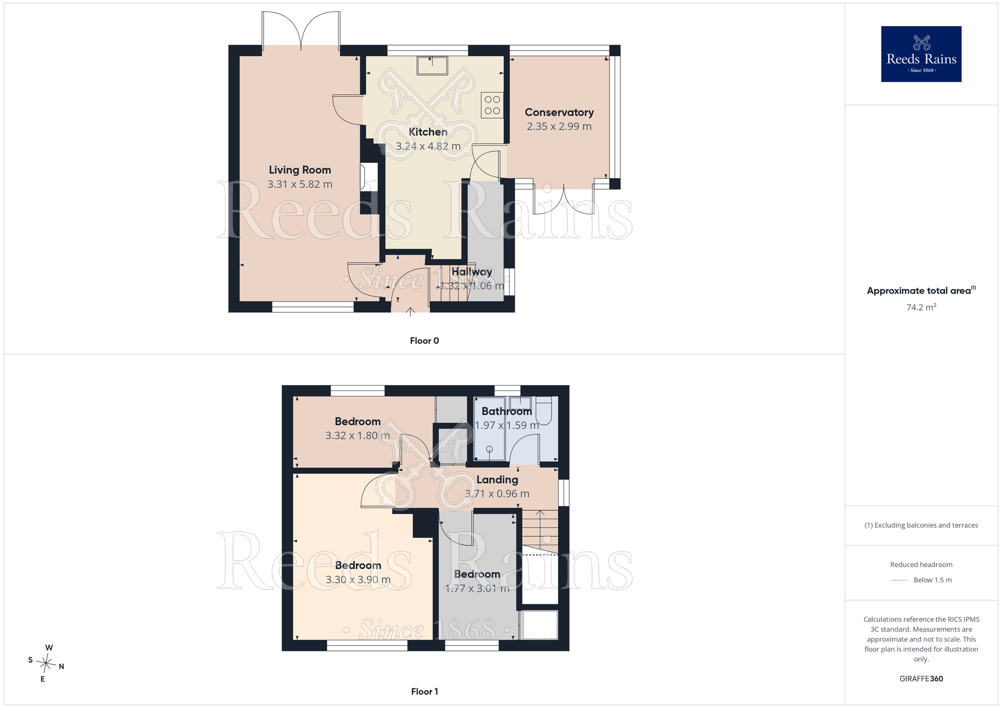 Floorplan of 3 bedroom End Terrace House for sale, Lincoln Place, Wigan, Greater Manchester, WN5