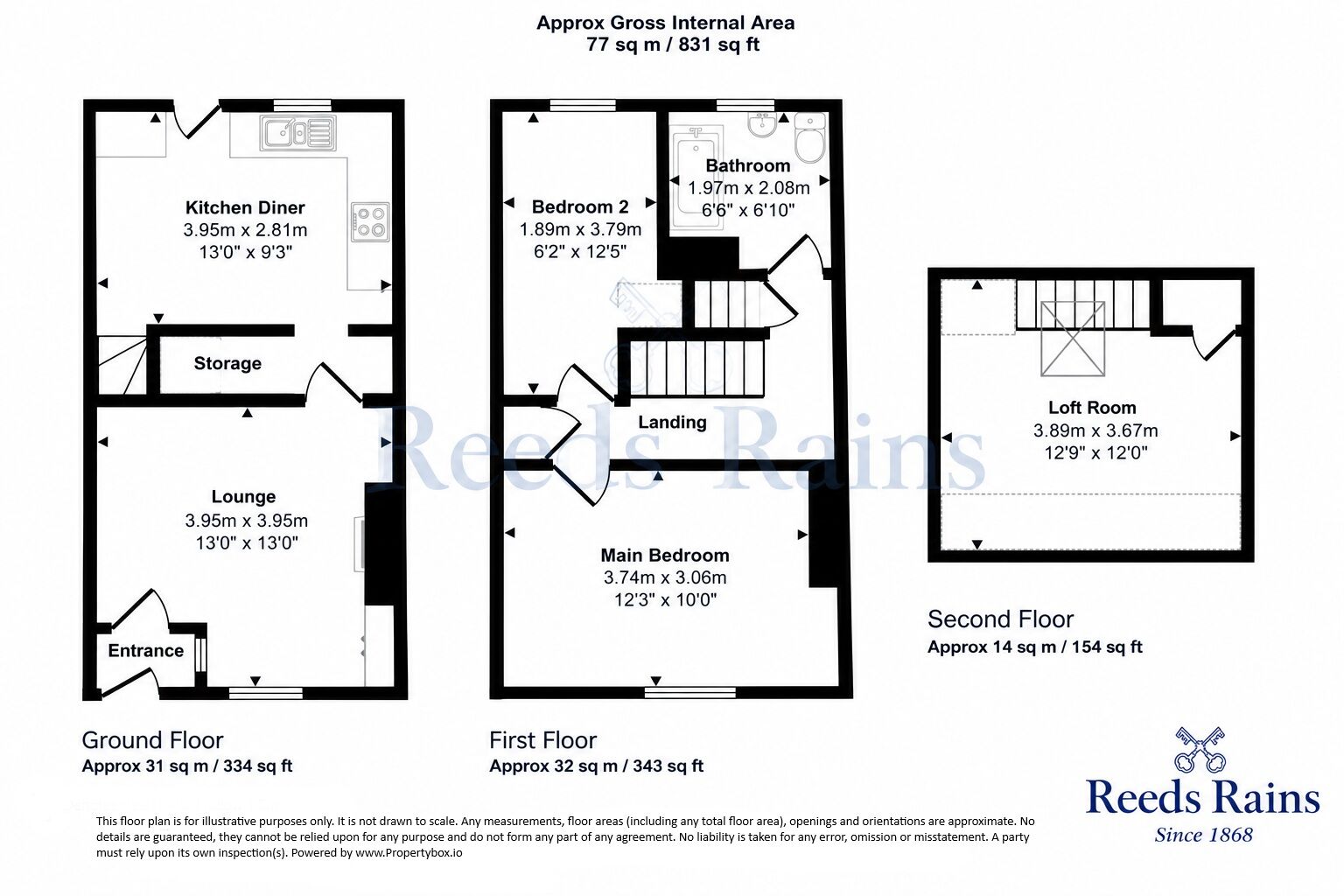 Floorplan of 3 bedroom Mid Terrace House to rent, Haworth Street, Hindley, Greater Manchester, WN2