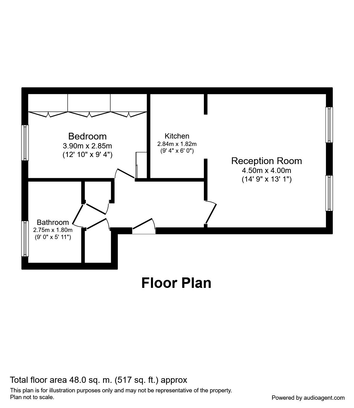 Floorplan of 1 bedroom Flat to rent, High Street, London, E13