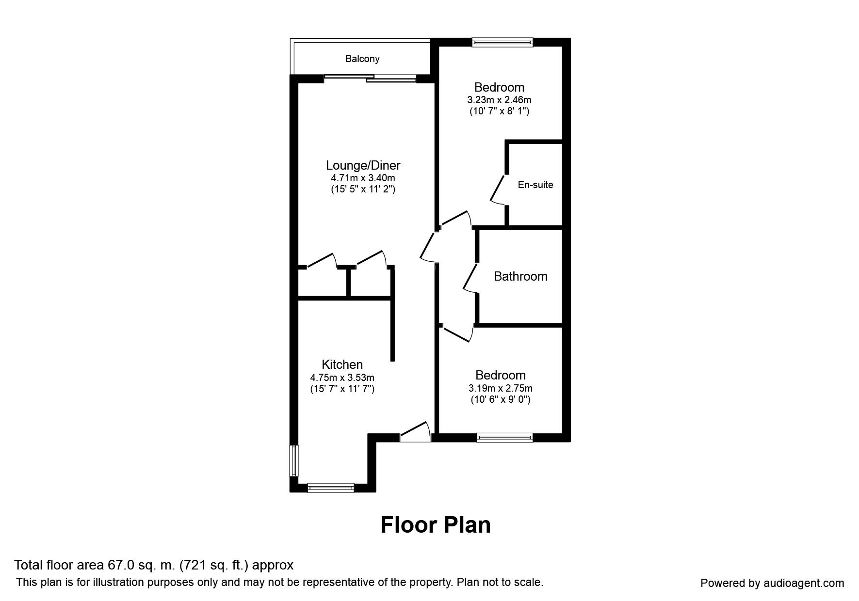 Floorplan of 2 bedroom Flat to rent, Hammersley Road, London, E16