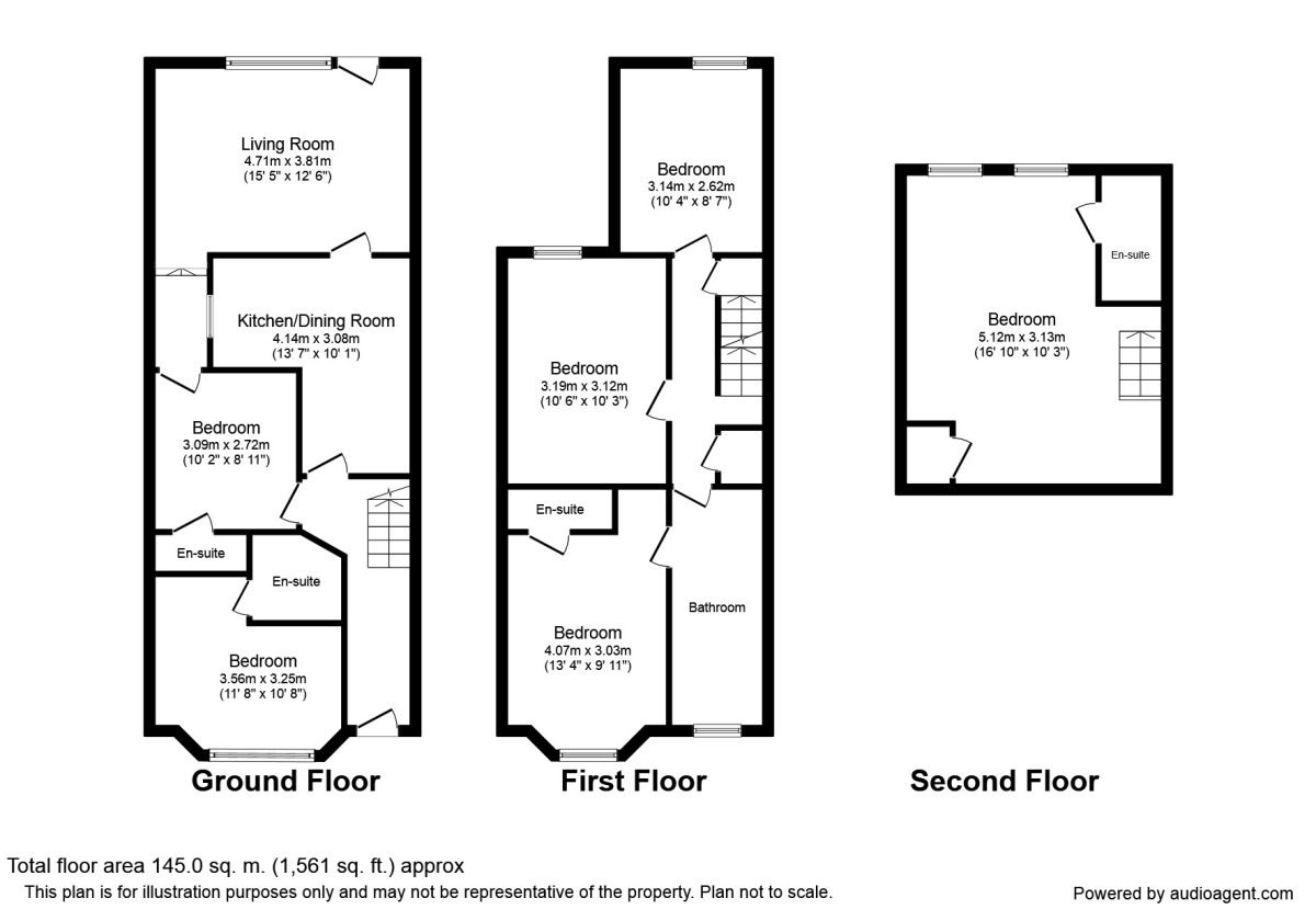 Floorplan of 1 bedroom  Room to rent, Kingston Road, Ilford, Essex, IG1