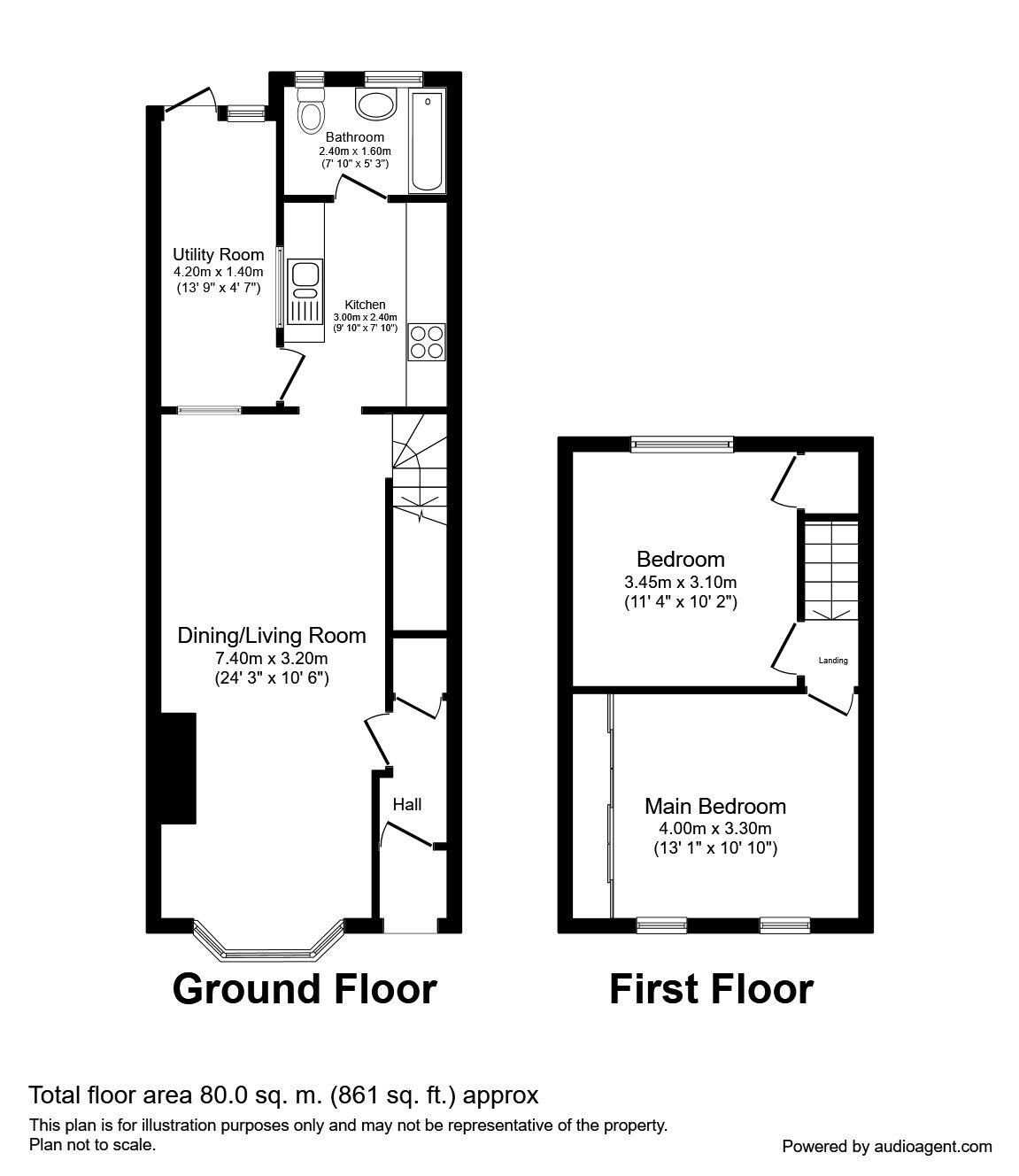 Floorplan of 2 bedroom Mid Terrace House to rent, Humberstone Road, London, E13