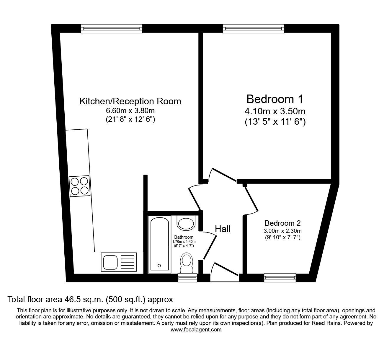 Floorplan of 2 bedroom Flat to rent, Charlton Court, High Street South, London, E6