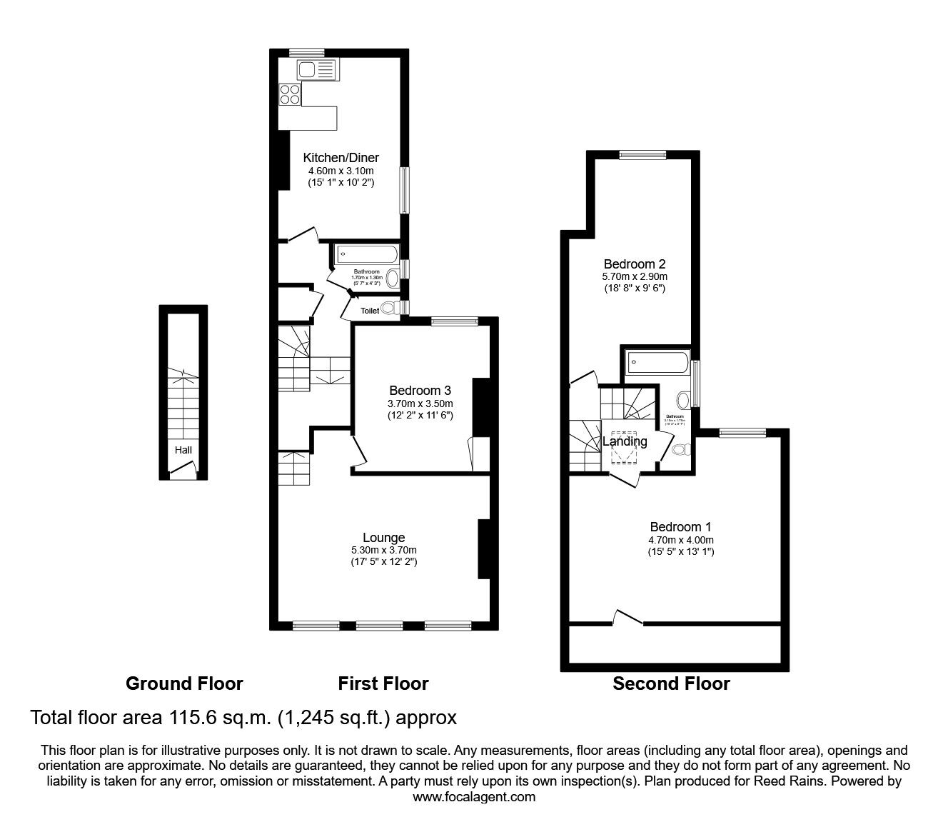 Floorplan of 3 bedroom  Flat to rent, Barking Road, London, E13