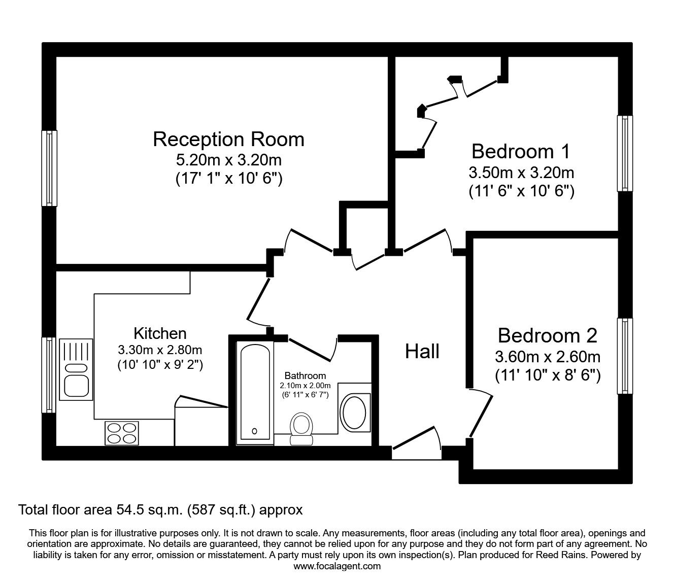 Floorplan of 2 bedroom  Flat to rent, Aaron Hill Road, London, E6
