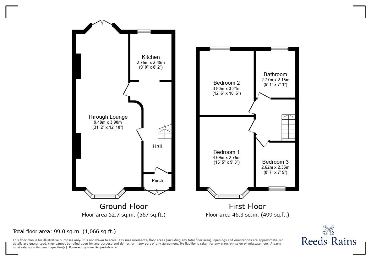 Floorplan of 3 bedroom Mid Terrace House for sale, Crofton Road, London, E13