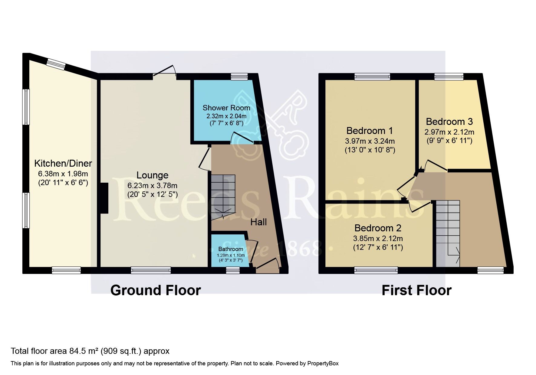Floorplan of 3 bedroom Semi Detached House for sale, Colman Road, London, E16