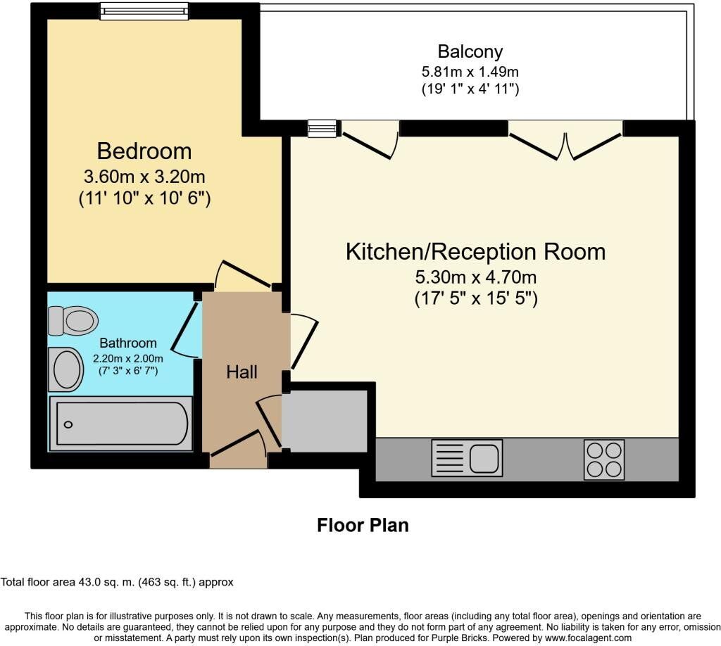 Floorplan of 1 bedroom Flat to rent, Hastings Road, London, E16