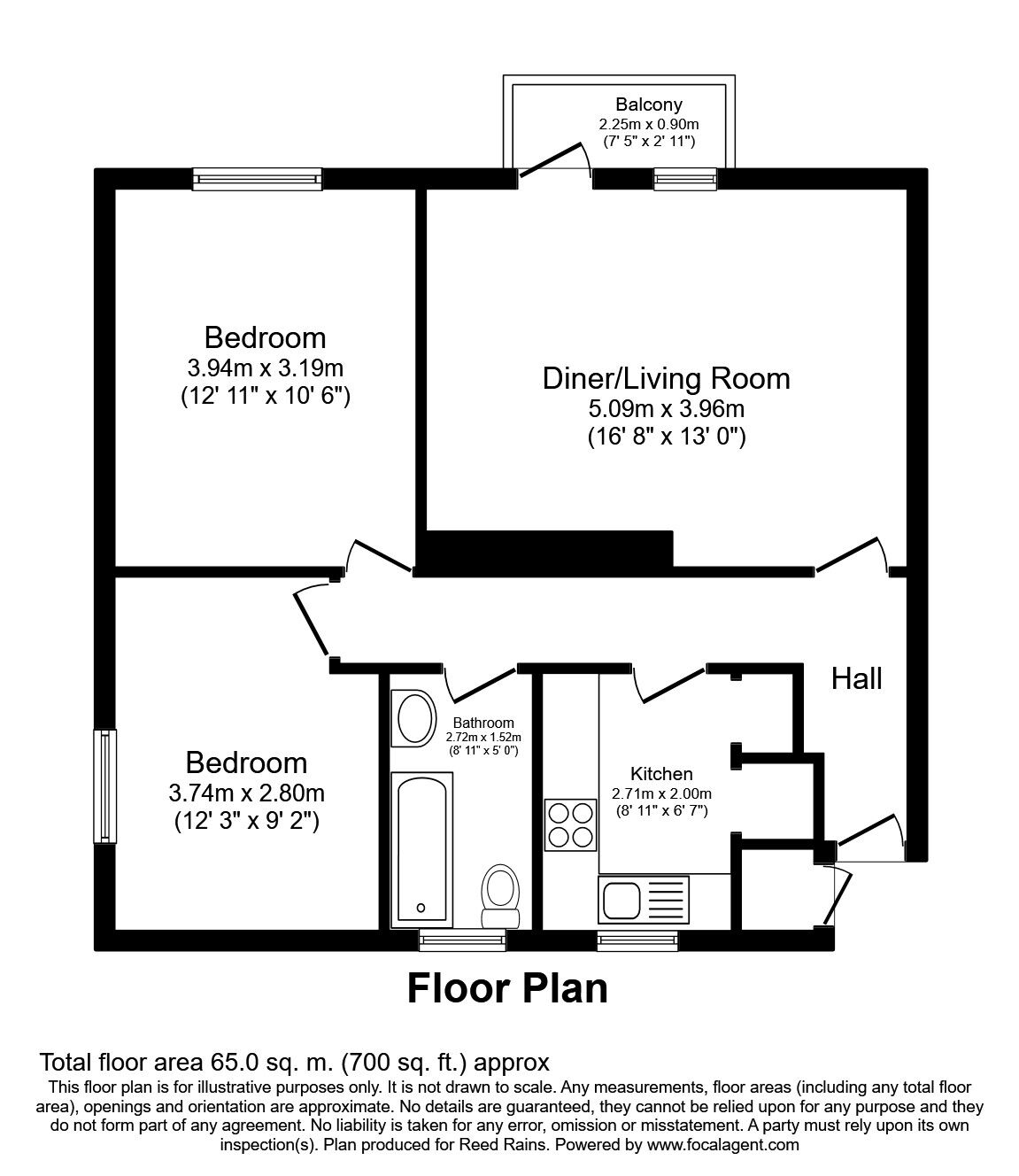 Floorplan of 2 bedroom  Flat for sale, South Molton Road, London, E16