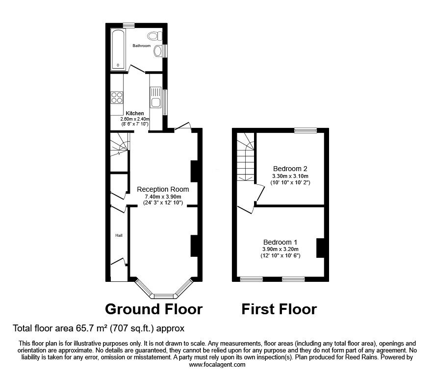 Floorplan of 2 bedroom End Terrace House for sale, Falcon Street, London, E13