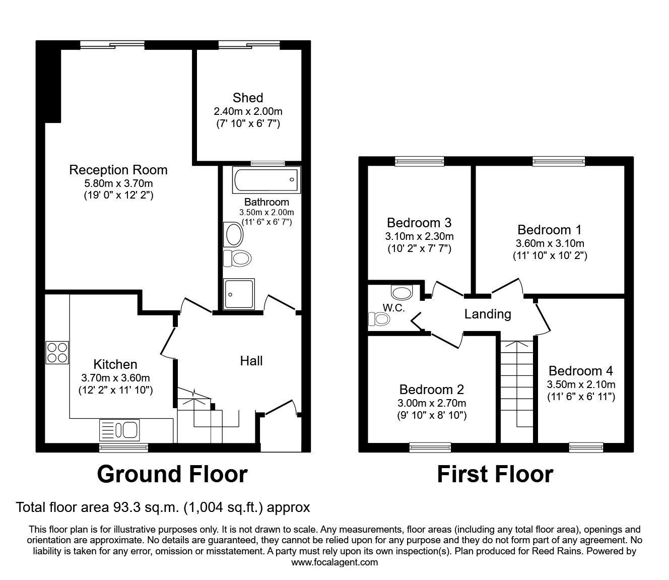 Floorplan of 4 bedroom Mid Terrace House to rent, Jenkins Road, London, E13