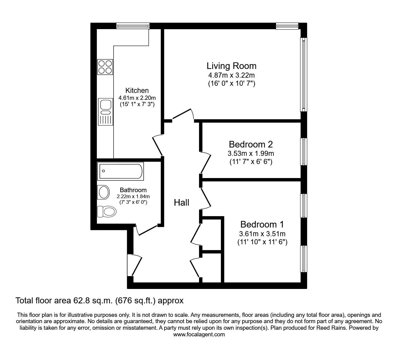 Floorplan of 2 bedroom Flat to rent, Kinglet Close, London, E7