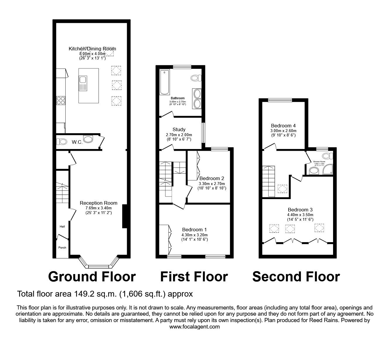 Floorplan of 4 bedroom Mid Terrace House for sale, Frinton Road, London, E6