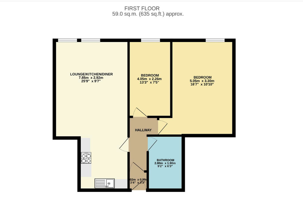 Floorplan of 2 bedroom  Flat for sale, Barking Road, London, E16